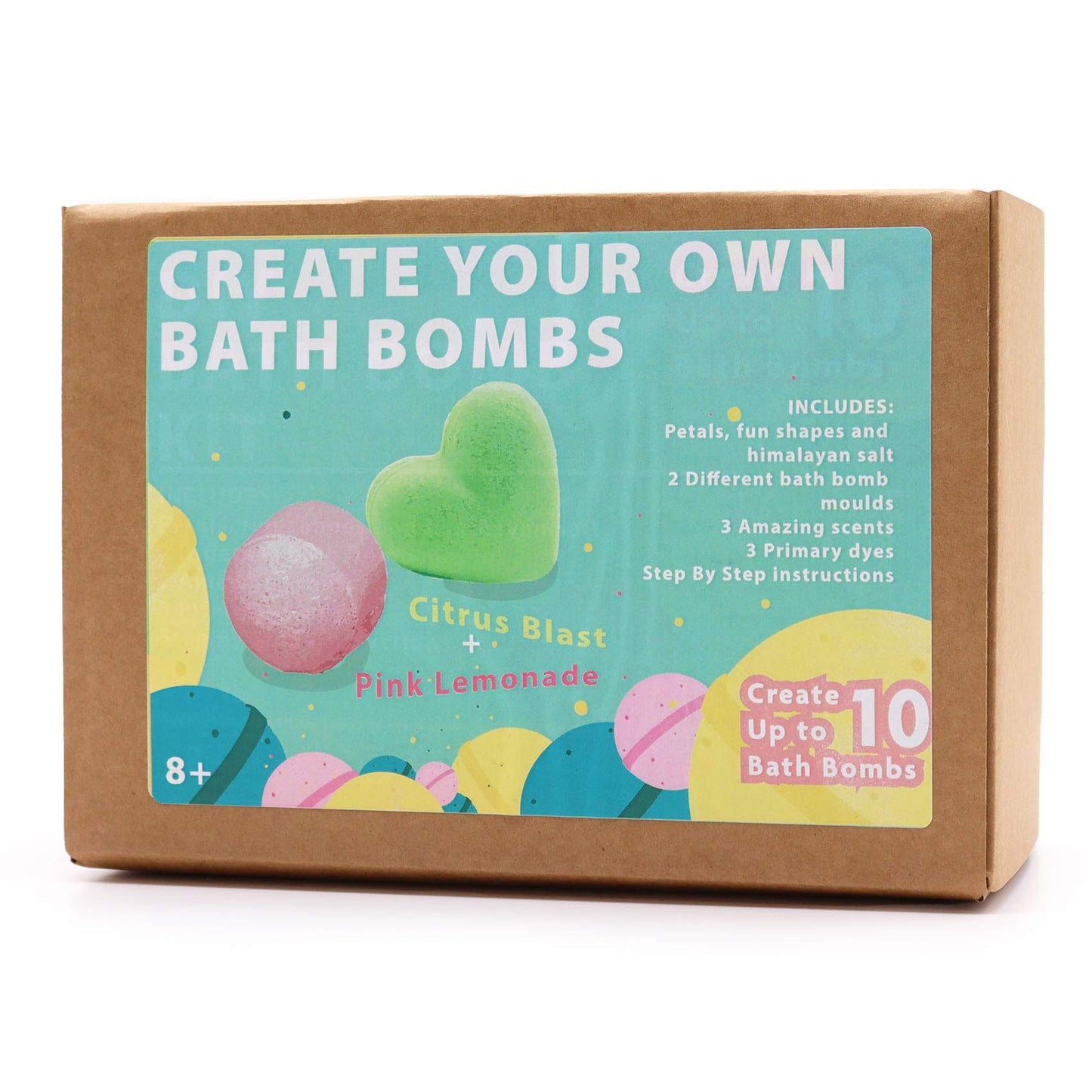 Kit DIY Bombas de Baño Artesanales - Limonada Rosa y Cítricos (Crea hasta 10 Bombas)