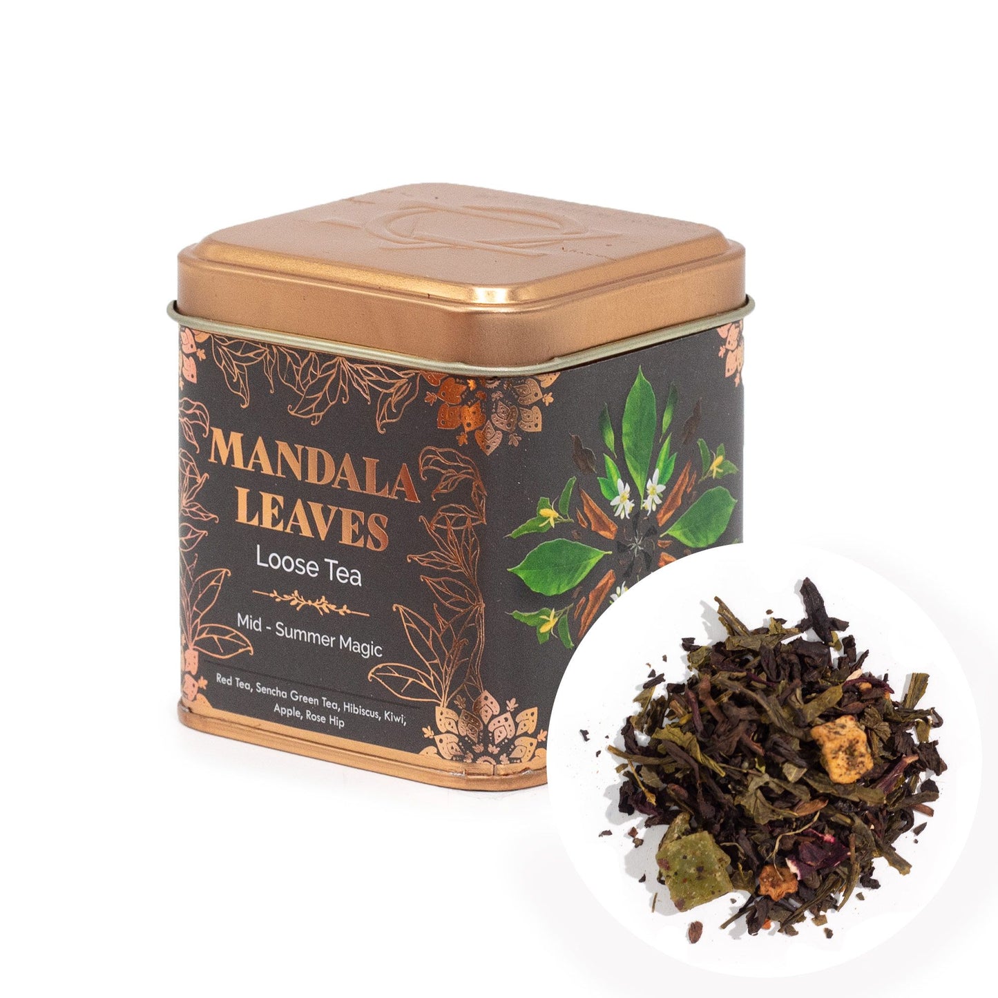 Té Artesanal Magia de Verano - Mezcla Pu-Erh y Sencha (Mandala Leaves) 50g